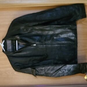 Fleetstreet Black Leather Motorcycle Jacket Size L $20